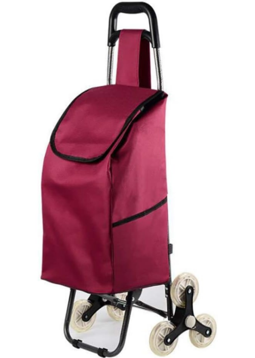 Large-capacity, lightweight foldable shopping cart with a detachable shopping bag, making pushing effortless.
