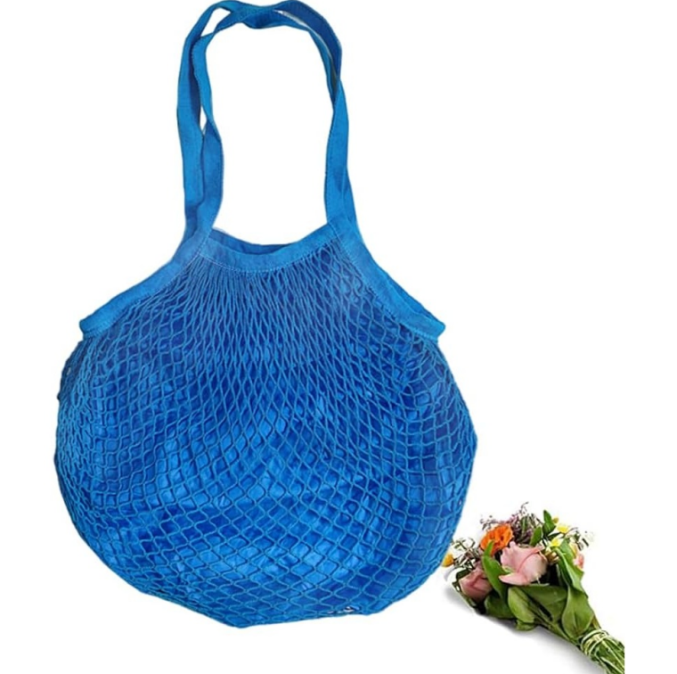 Casual Drawstring Mesh Tote Bag, Large Capacity Foldable Beach Handbag