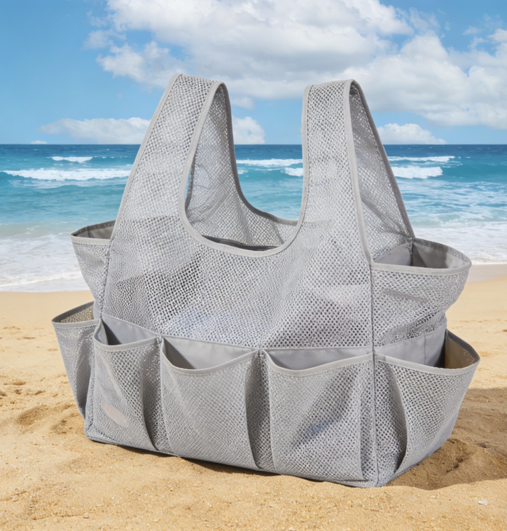 Multi-pocket Sandproof Beach Mesh Bag, Large Capacity Foldable Travel Bag - Image 2