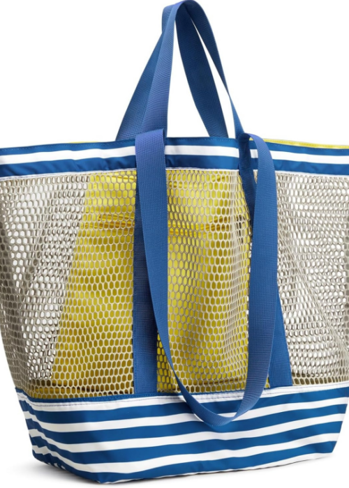 Double-sided Foldable Mesh Bag, Unisex Large Capacity Beach Bag, Travel and Shopping Dual-purpose Bag