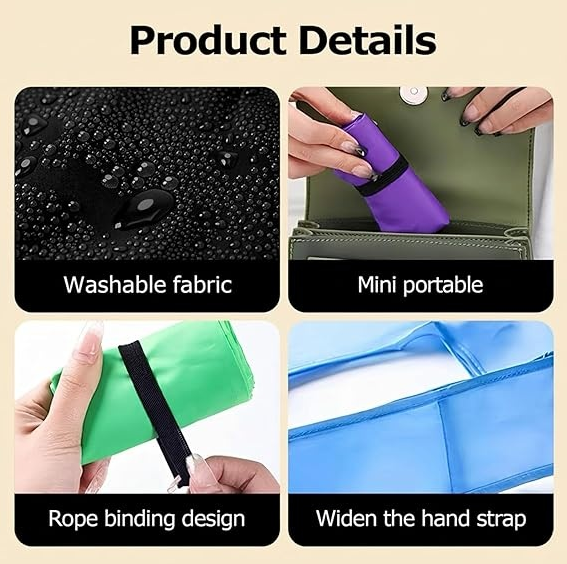 Portable Foldable Shopping Bag, Lightweight Nylon Material, with Storage Pouch, Suitable for Travel and Shopping - Image 2