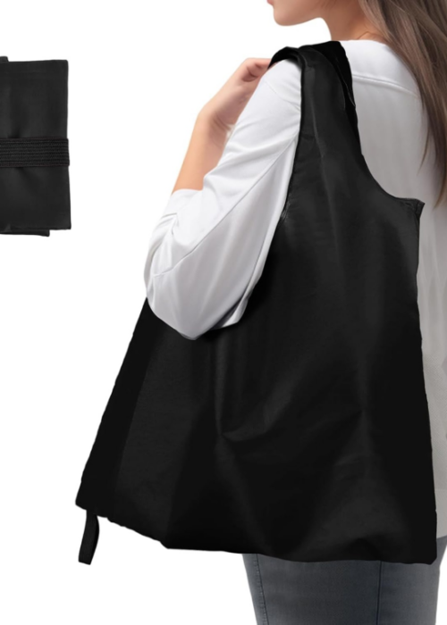 Portable Foldable Shopping Bag, Lightweight Nylon Material, with Storage Pouch, Suitable for Travel and Shopping