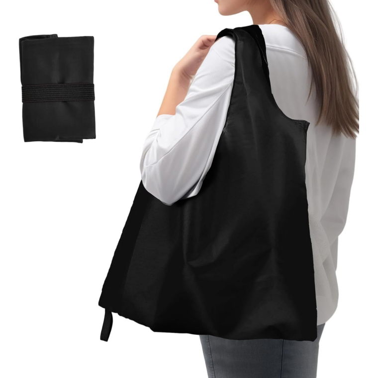 Portable Foldable Shopping Bag, Lightweight Nylon Material, with Storage Pouch, Suitable for Travel and Shopping