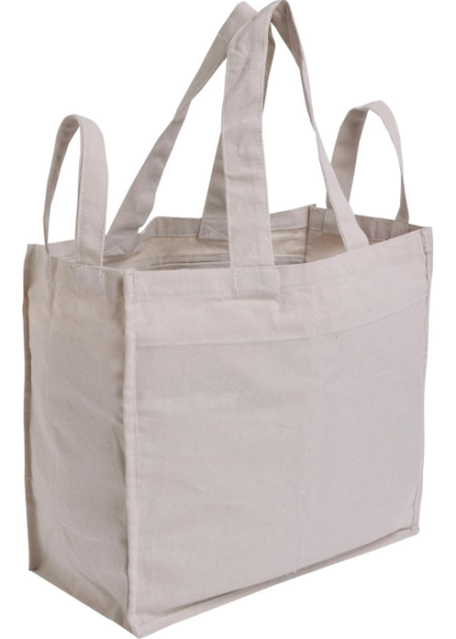 Single Multi-functional Pocket Canvas Shopping Bag, Sturdy Structure, Foldable and Easy to Clean