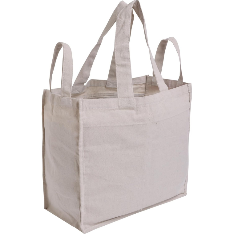 Single Multi-functional Pocket Canvas Shopping Bag, Sturdy Structure, Foldable and Easy to Clean